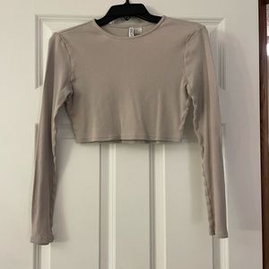 Cream crop long sleeve